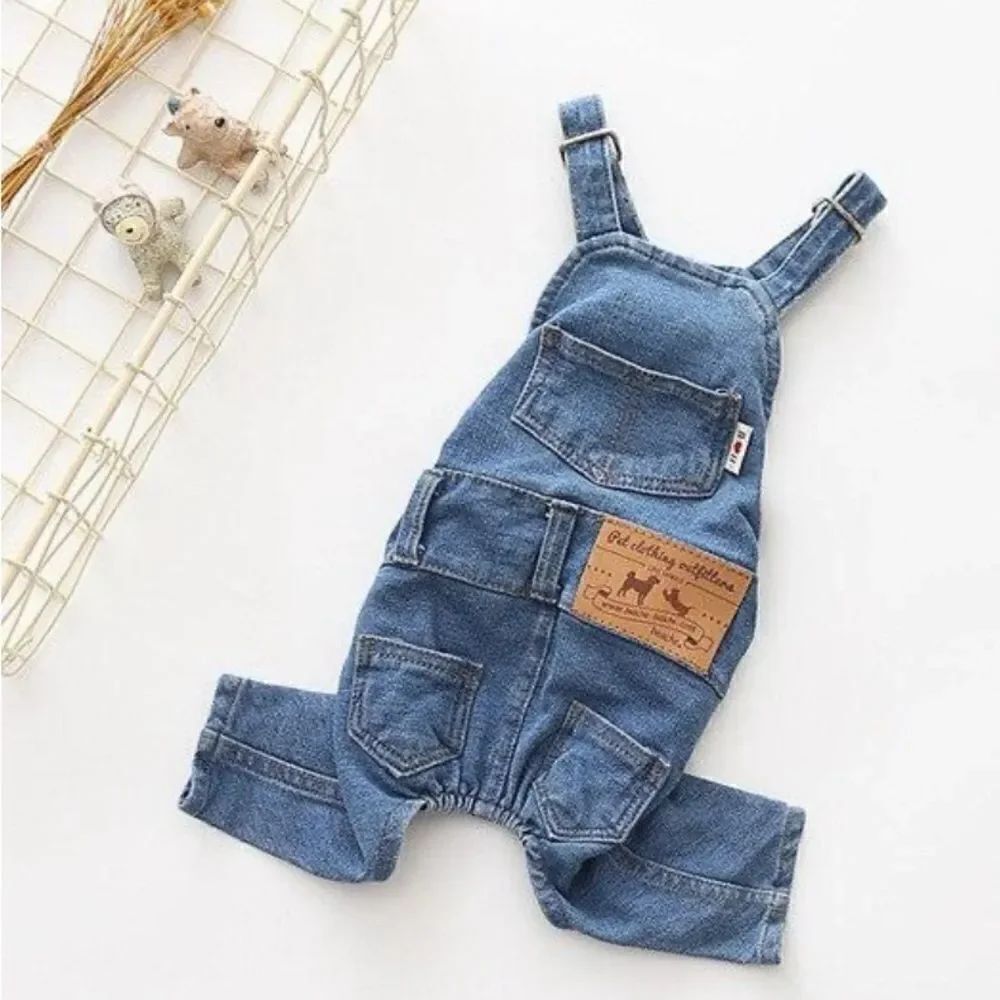 BLUE JEANS DOG OVERALLS Size Small - Picture 2 of 4